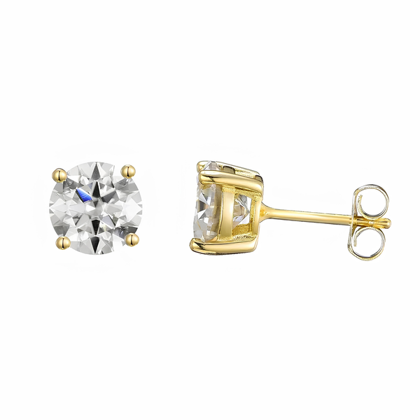 6.5MM MOISSANITE STUD EARRINGS - GOLD (925 STERLING SILVER)
