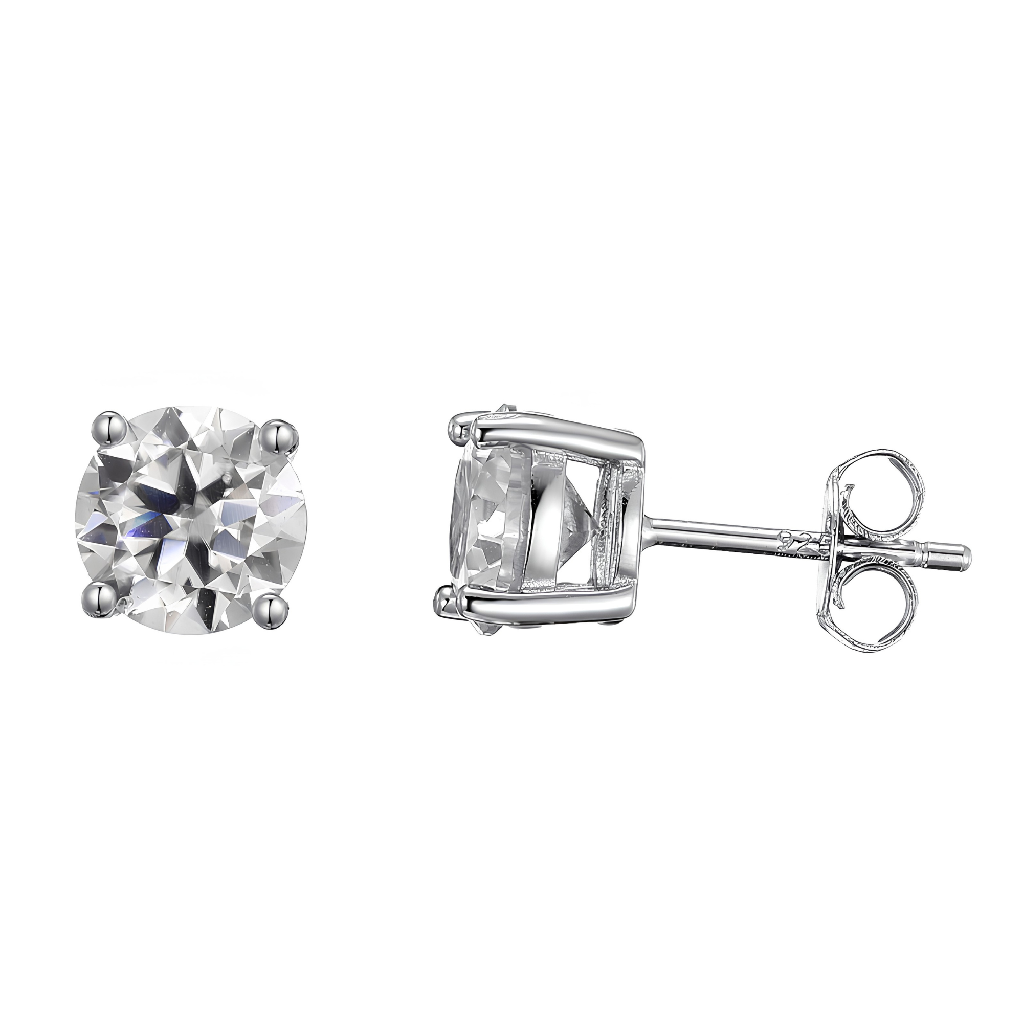 5MM MOISSANITE STUD EARRINGS - 925 STERLING SILVER
