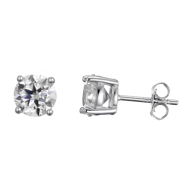 5MM MOISSANITE STUD EARRINGS - 925 STERLING SILVER
