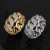 ICED CUBAN LINK RING - SILVER