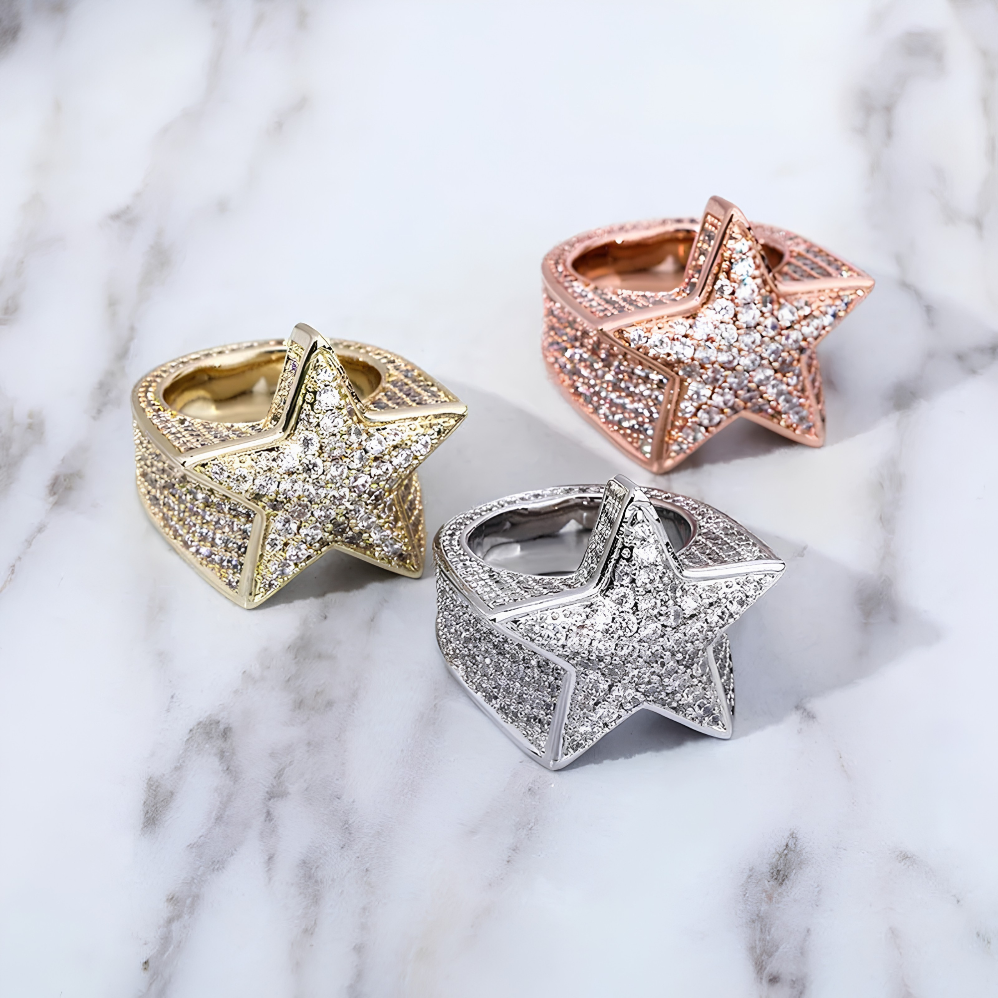 ICED STAR RING - SILVER