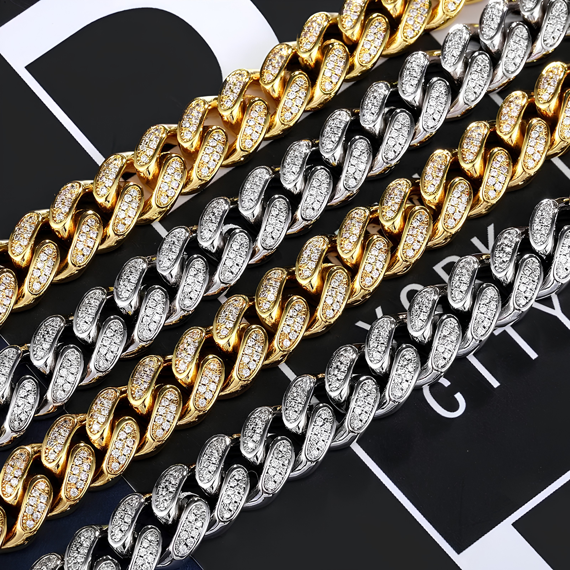 12MM ICED CUBAN LINK BRACELET - SILVER