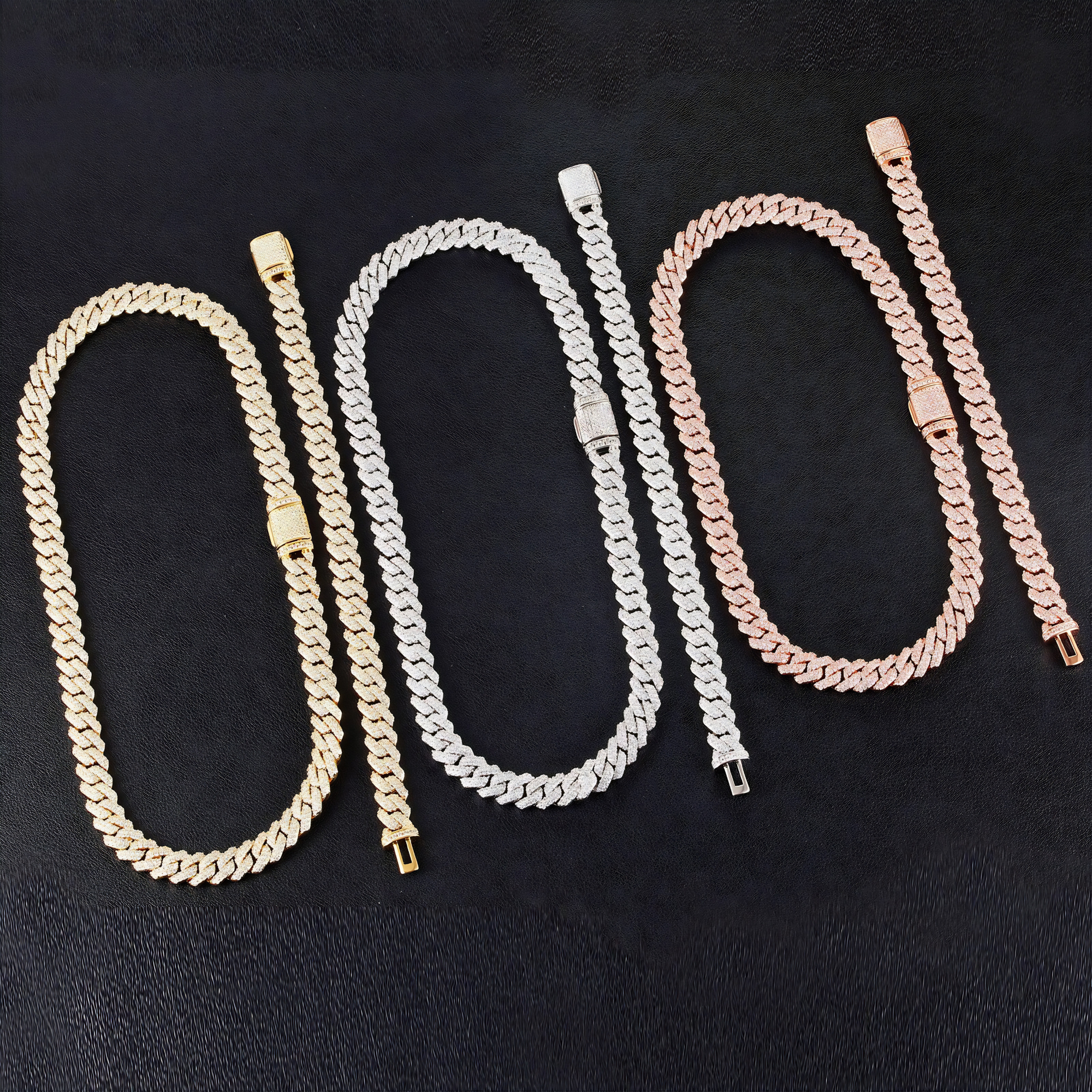 10MM ICED PRONG CUBAN BRACELET - SILVER