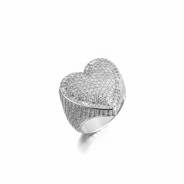 ICED HEART RING - SILVER