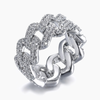 ICED PRONG CUBAN RING - SILVER