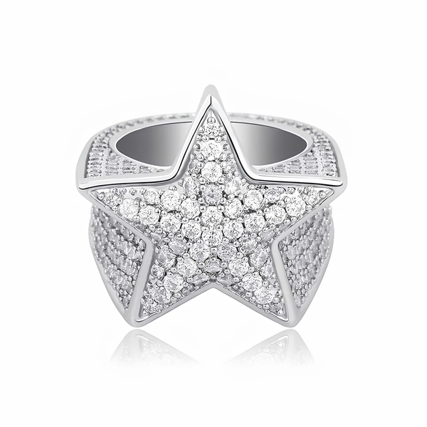 ICED STAR RING - SILVER