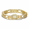 10MM ICED FIGARO BRACELET - GOLD