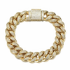 12MM ICED CUBAN LINK BRACELET - GOLD