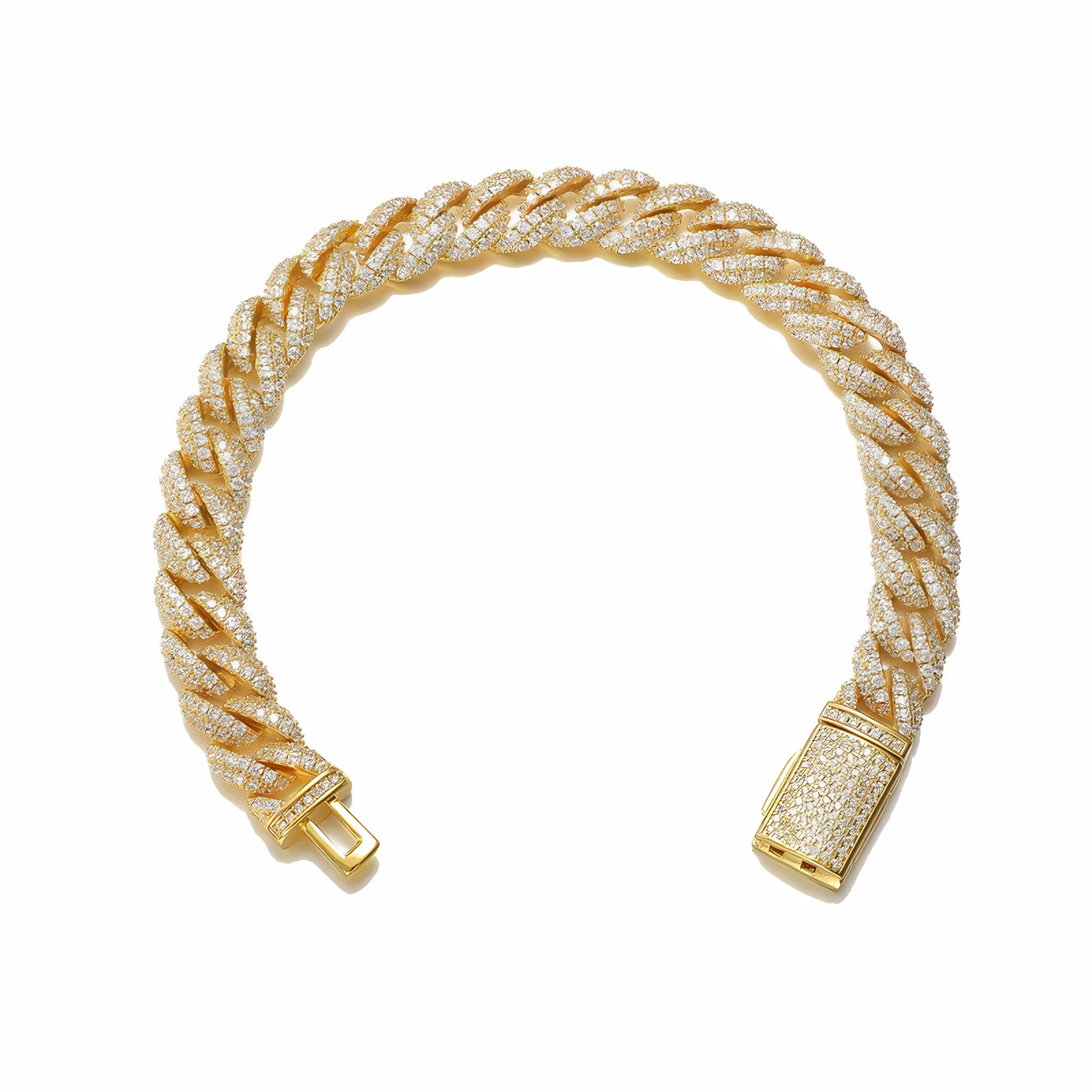 10MM ICED CUBAN LINK BRACELET - GOLD