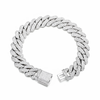 12MM ICED PRONG CUBAN BRACELET - SILVER