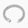 10MM ICED PRONG CUBAN BRACELET - SILVER
