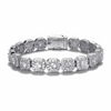10MM CLUSTERED TENNIS BRACELET - SILVER