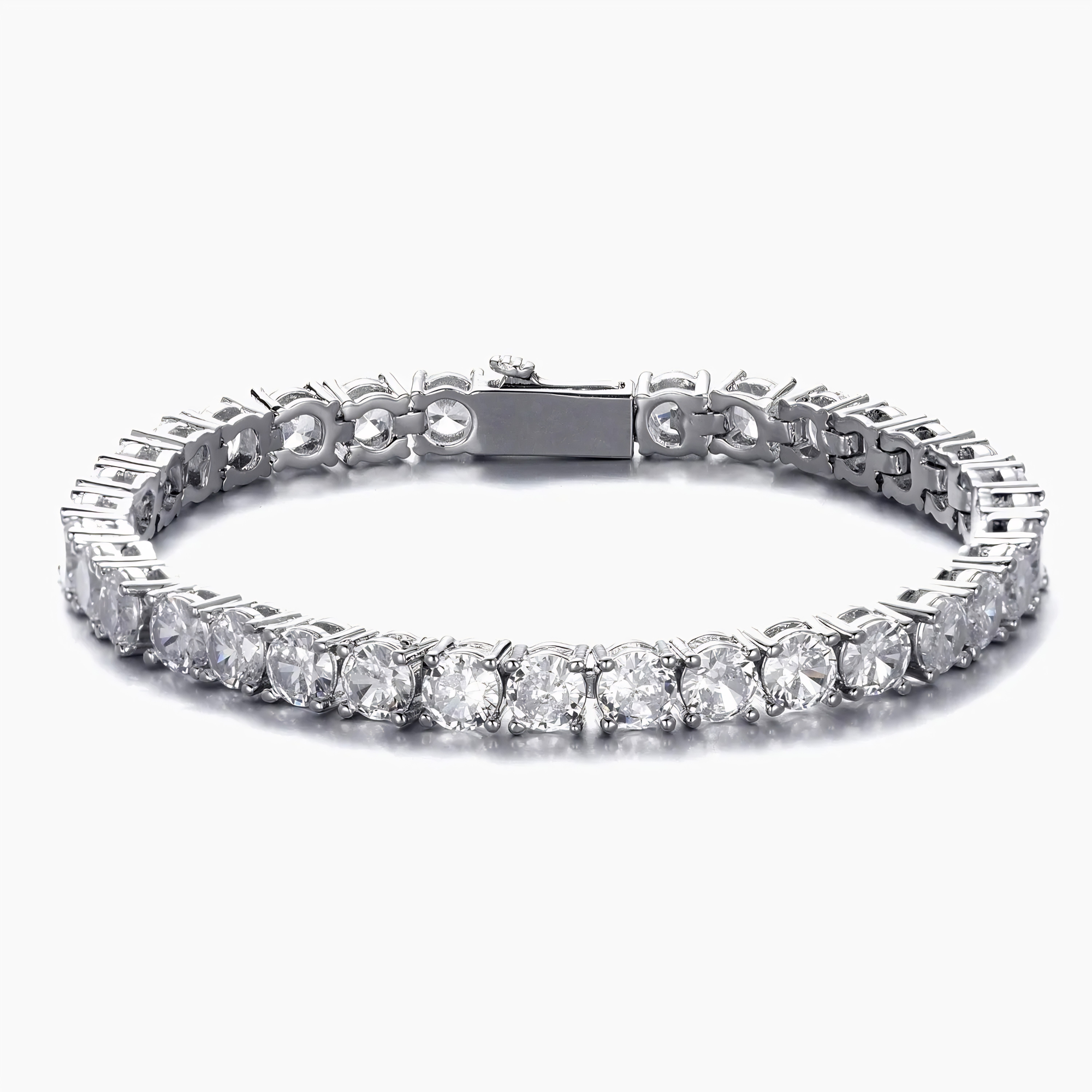 MENS 5MM TENNIS BRACELET - SILVER