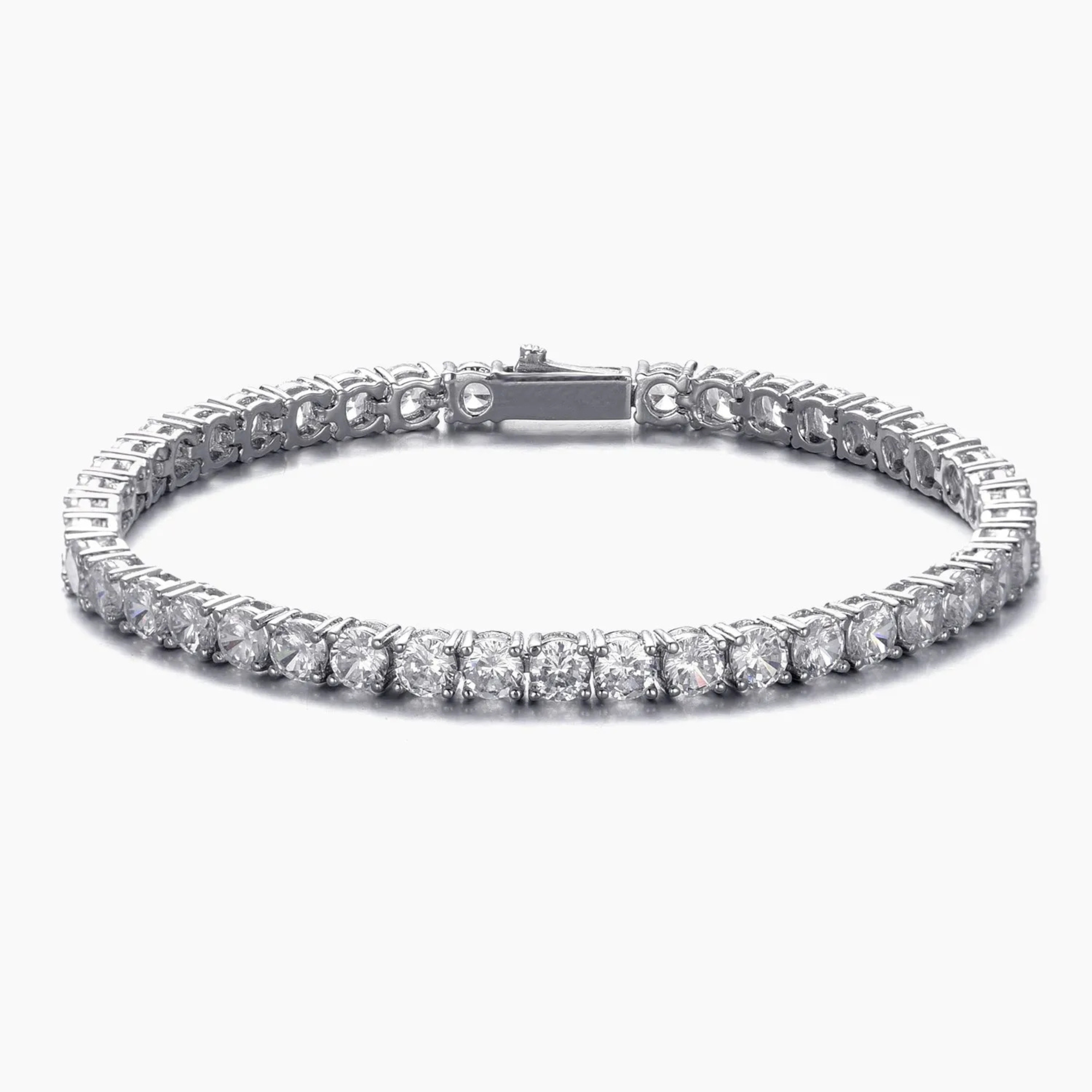 WOMENS 4MM TENNIS BRACELET - SILVER