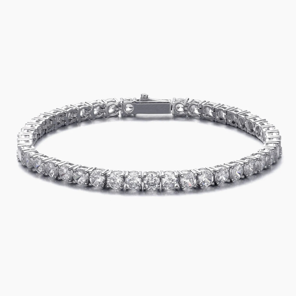 WOMENS 4MM TENNIS BRACELET - SILVER
