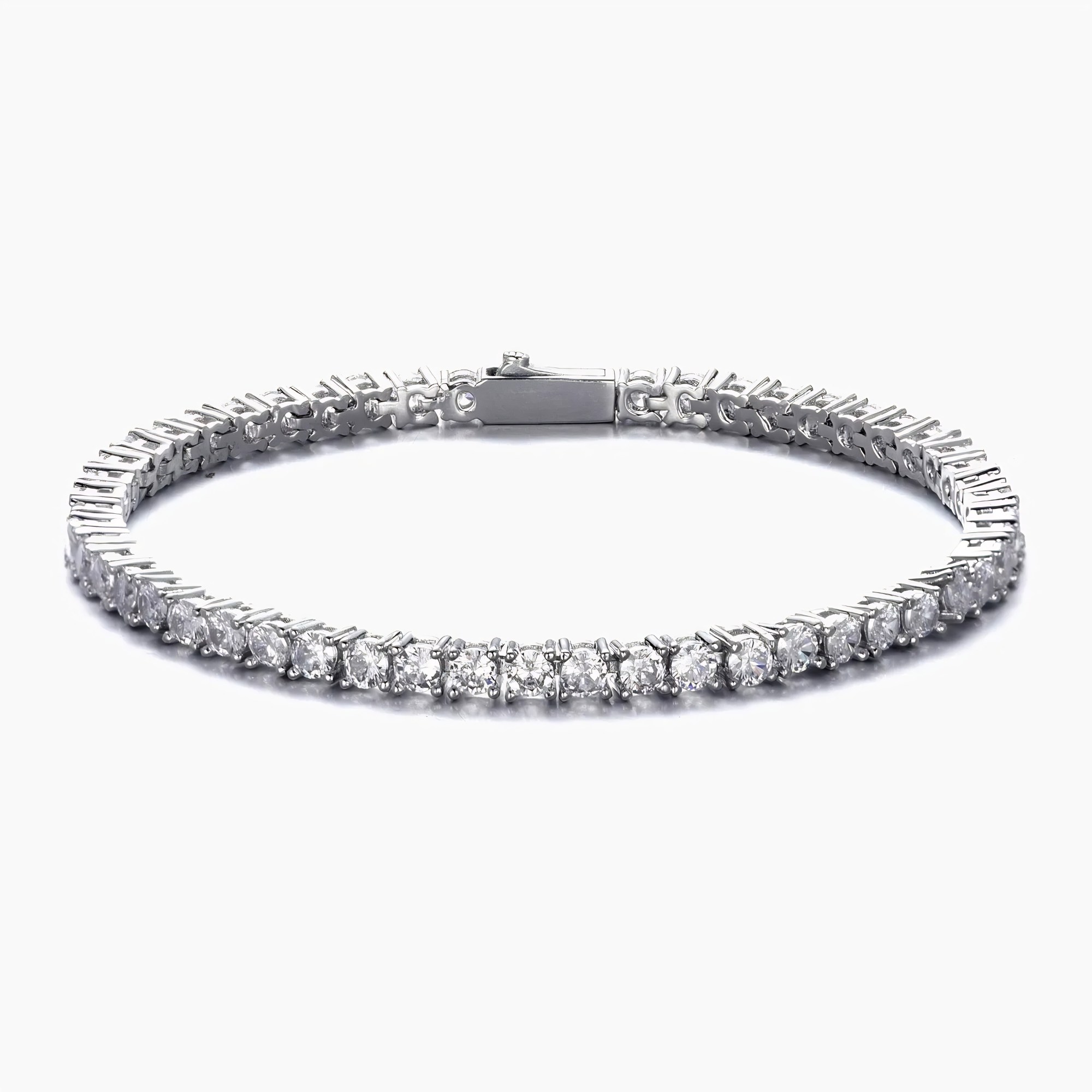WOMENS 3MM TENNIS BRACELET - SILVER