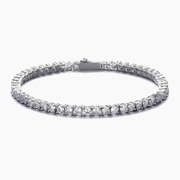 MENS 3MM TENNIS BRACELET - SILVER