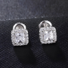 7MM ICED CLUSTER STUD EARRINGS - SILVER