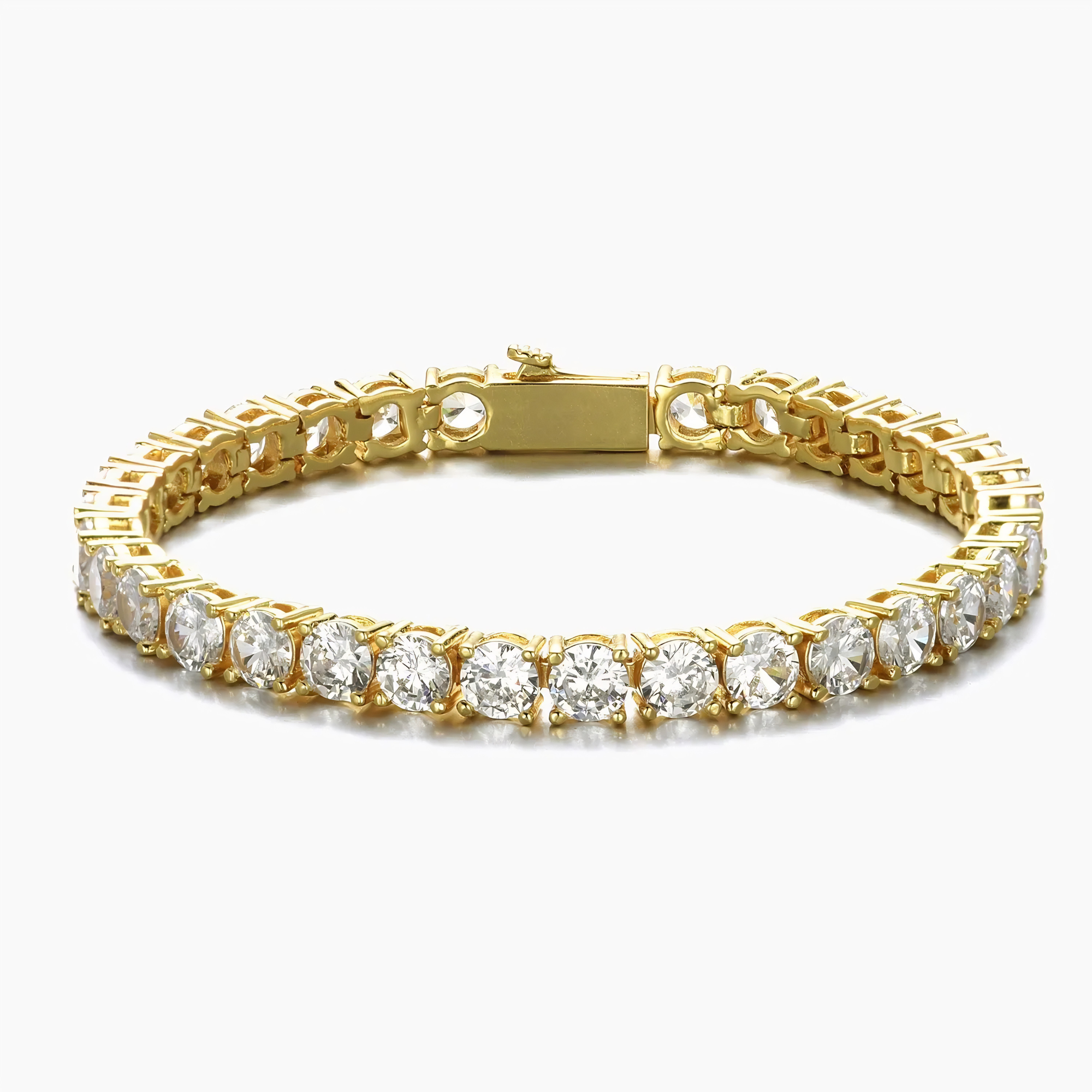 MENS 5MM TENNIS BRACELET - GOLD