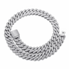 14MM ICED PRONG CUBAN CHAIN - SILVER