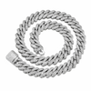 12MM ICED PRONG CUBAN CHAIN - SILVER