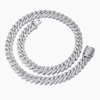 10MM ICED PRONG CUBAN CHAIN - SILVER