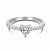 HEART-CUT SOLITAIRE RING - 925 STERLING SILVER