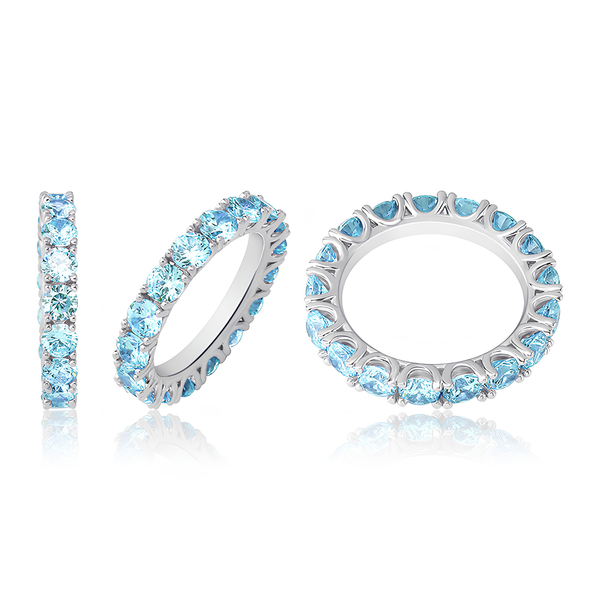 BABY BLUE TENNIS RING - SILVER
