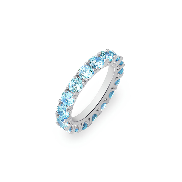BABY BLUE TENNIS RING - SILVER