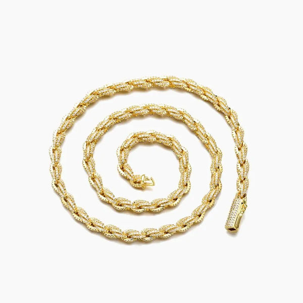 6MM ICED ROPE CHAIN - GOLD