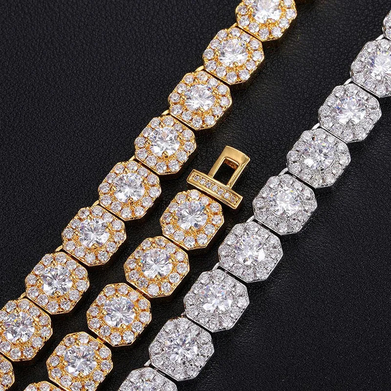 10MM Clustered Tennis Bracelet - Gold