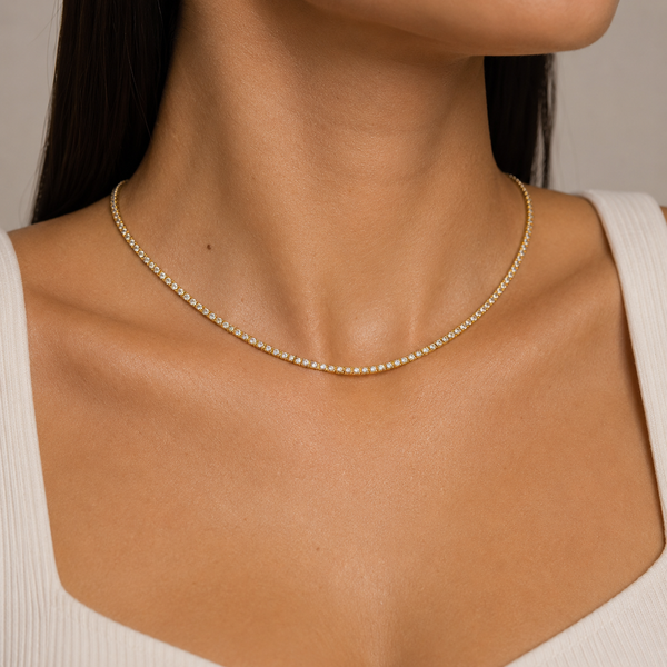 WOMENS 3MM TENNIS CHAIN - GOLD