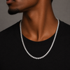 MENS 4MM TENNIS CHAIN - SILVER