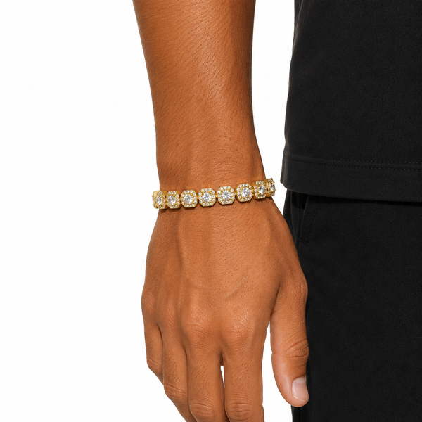 10MM CLUSTERED TENNIS BRACELET - GOLD