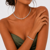 WOMENS 4MM TENNIS SET - SILVER