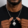 ICED SPADE PENDANT - SILVER