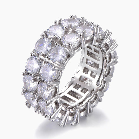 Double Row Eternity Ring - White Gold