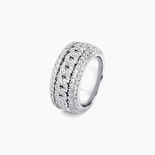 Spinning Cuban Link Ring - White Gold