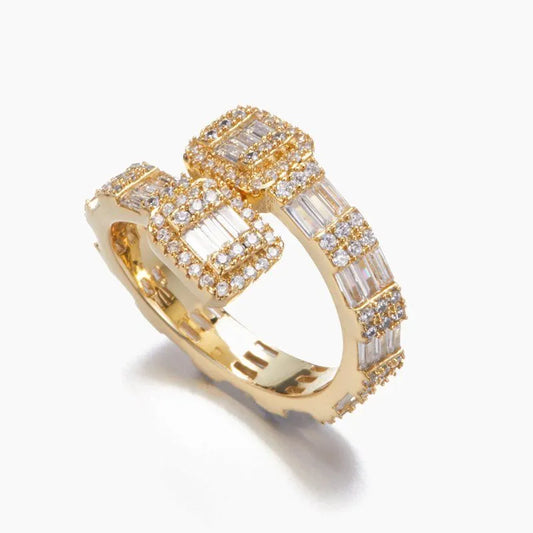 7MM Diamond Baguette Twist Ring - Gold