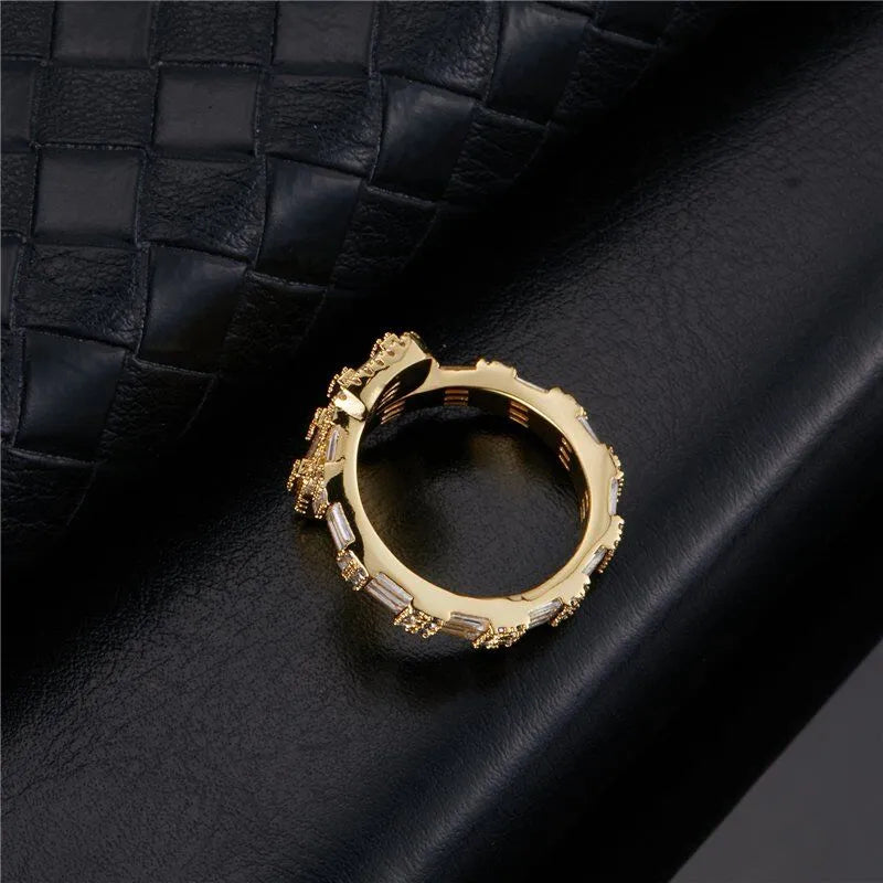 7MM Diamond Baguette Twist Ring - Gold