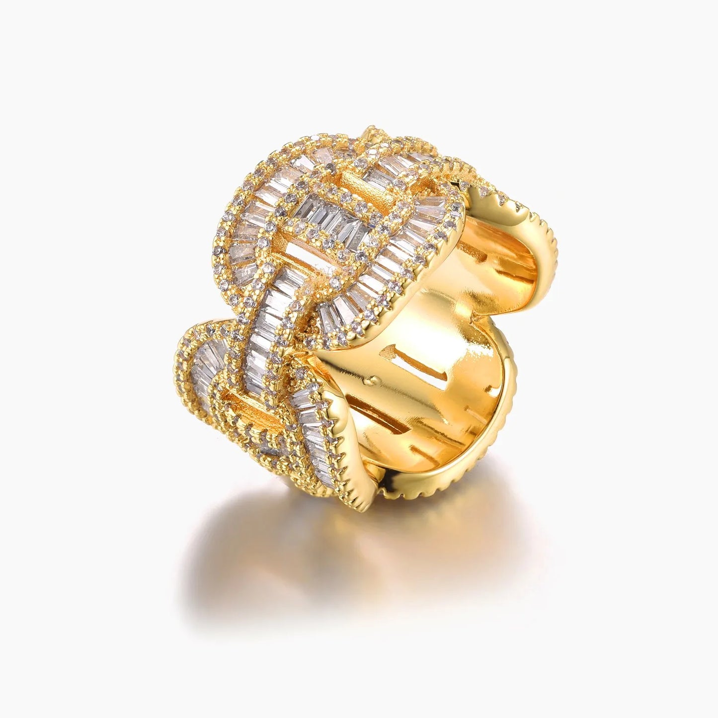 Diamond Baguette Mariner Ring - Gold