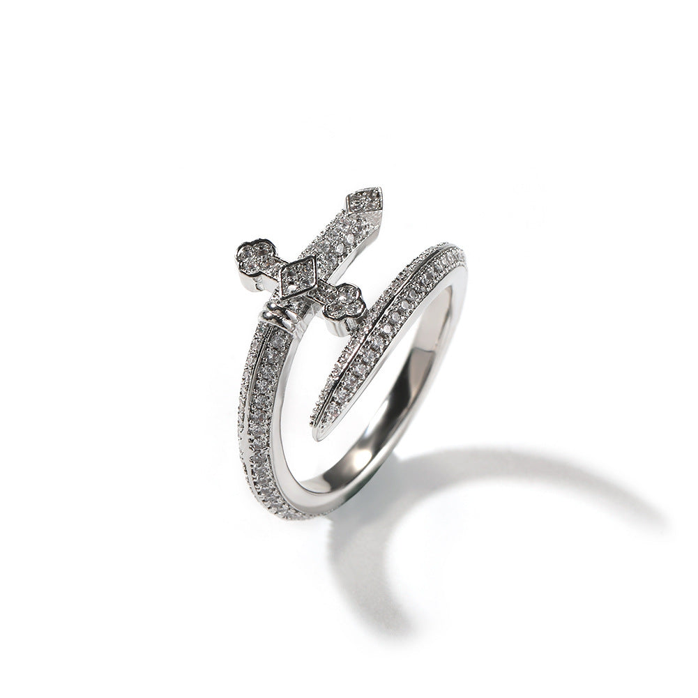 Twisted Cross Ring - White Gold