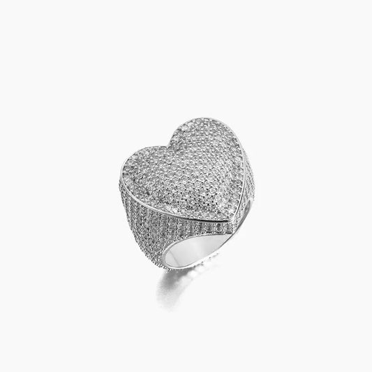 Diamond Heart Ring - White Gold