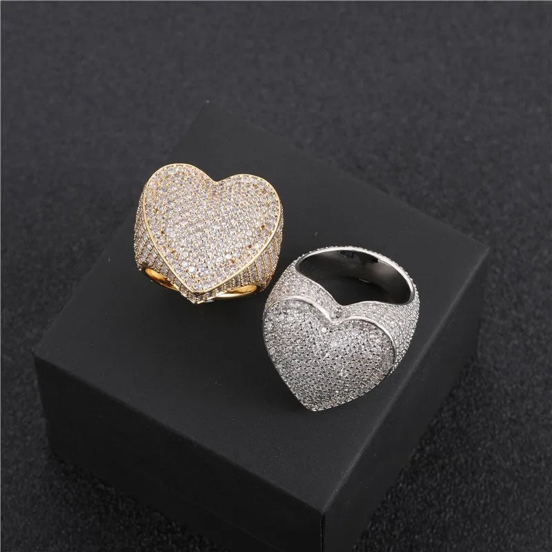 Diamond Heart Ring - White Gold