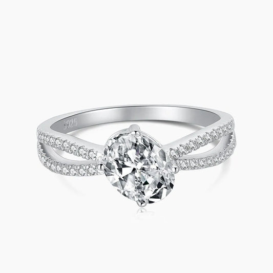 Infinity Oval Diamond Ring - White Gold