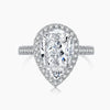 PEAR-CUT HALO RING - 925 STERLING SILVER