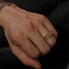 ICED BAGUETTE ETERNITY RING - GOLD
