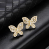 PAVE SET BUTTERFLY EARRINGS - GOLD