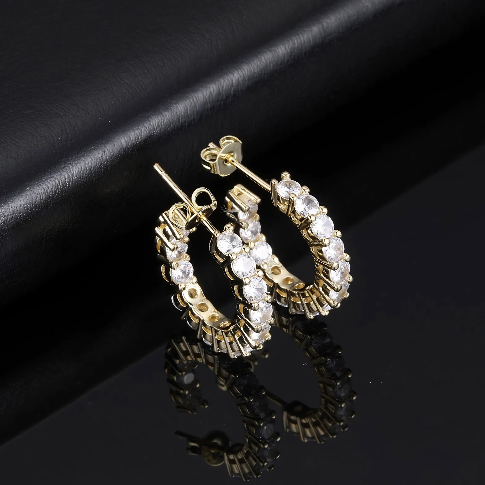 SMALL ETERNITY HOOP EARRINGS - GOLD