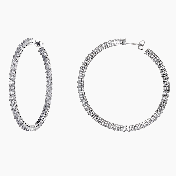 LARGE ETERNITY HOOP EARRINGS - SILVER